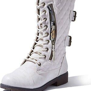 Combat Boots Quilted Moto Boots w/Pocket